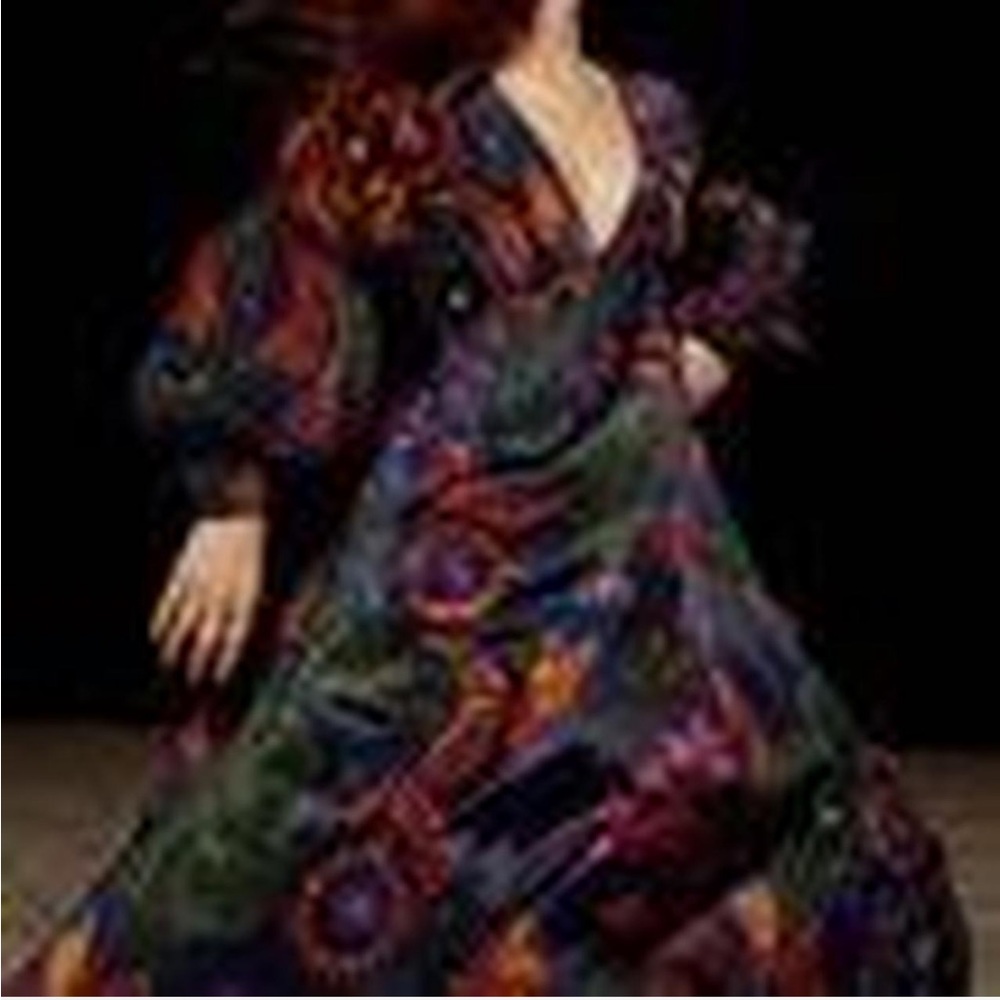 FARM Rio Multicolor Floral Long Sleeve Maxi Dress